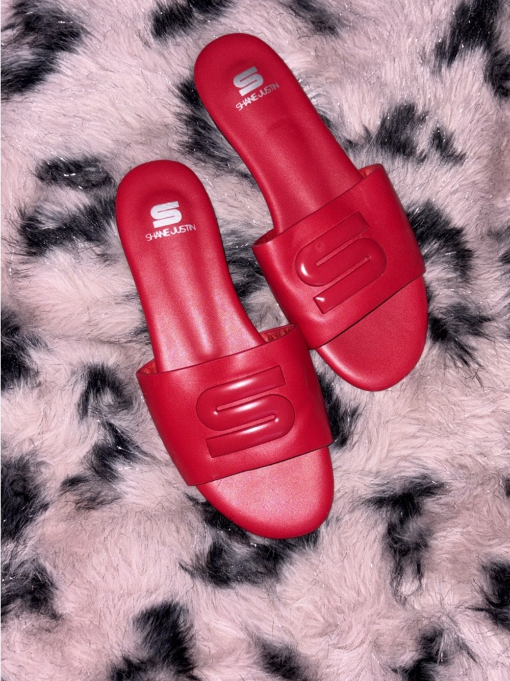 Red Slide Sandals for Women